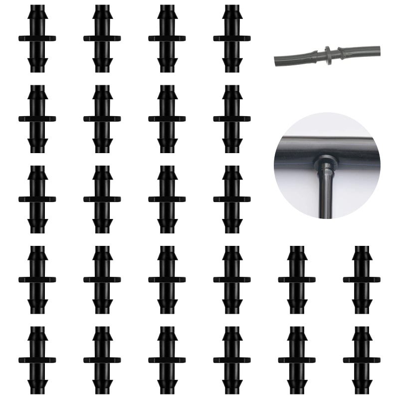 HOINCO 200Pcs Drip Irrigation Connectors  HOINCO Drip Irrigation Barbed Connectors Fit for 1/4-Inch Tubing  Irrigation Straight-Through Joints  Garden Lawn Water Hose Connectors for Drip or Sprinkler Systems - Image 1